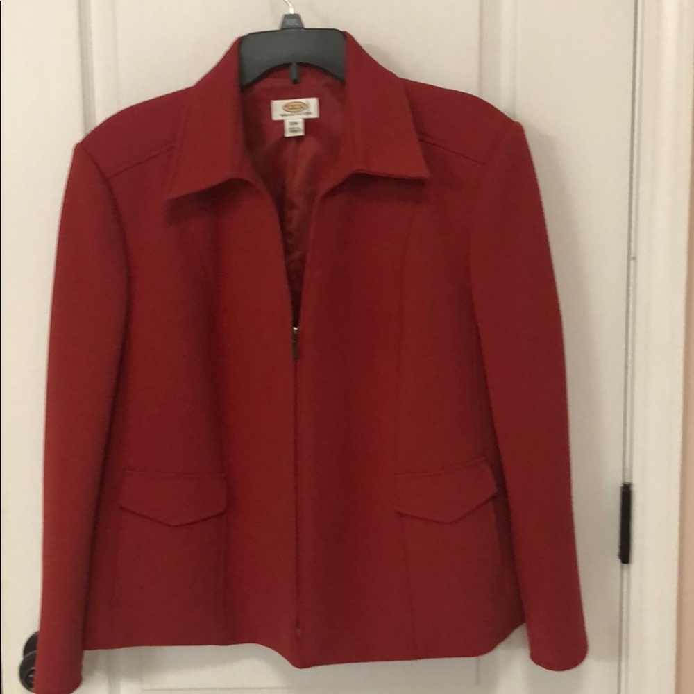 Talbots woman petites 20w blazer in rust orange